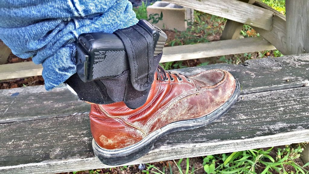 An ankle holster is one option for concealed carry guns.